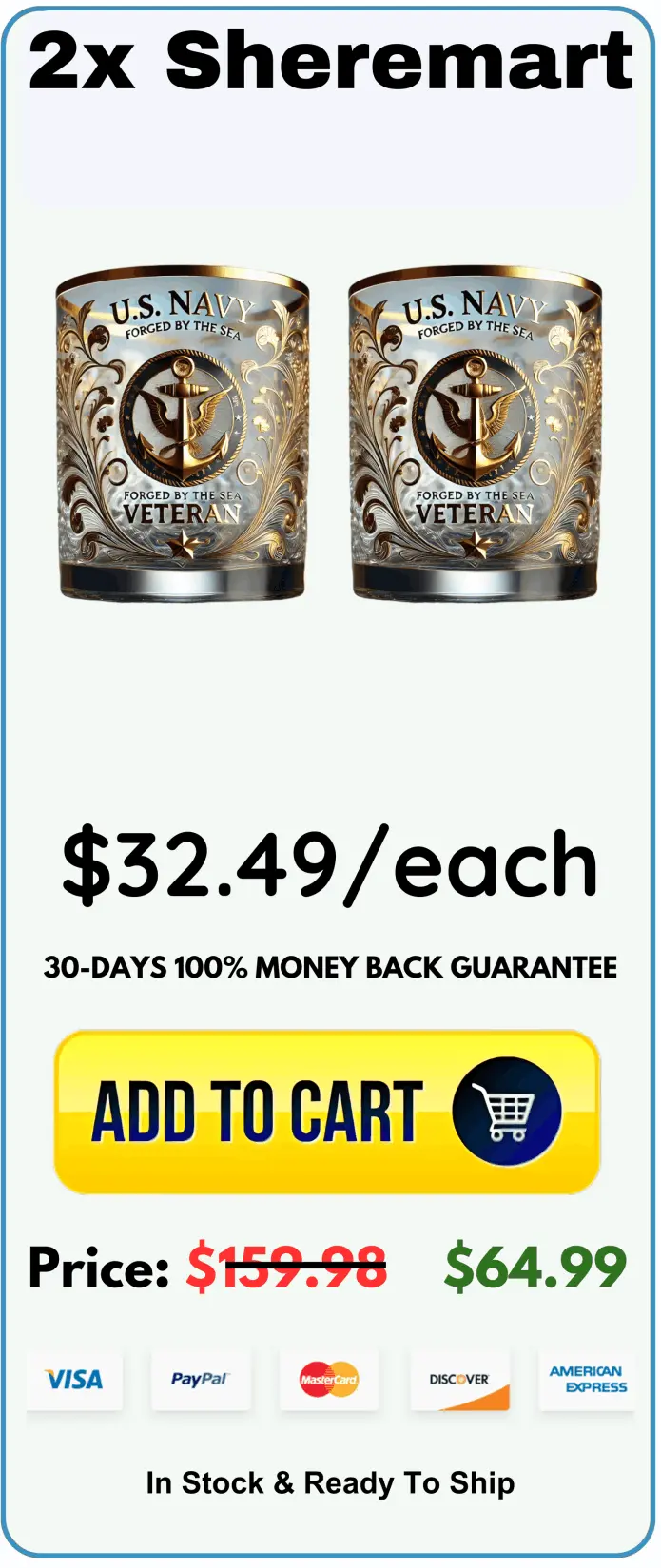 Sheremart Veteran Tribute Glass package price 