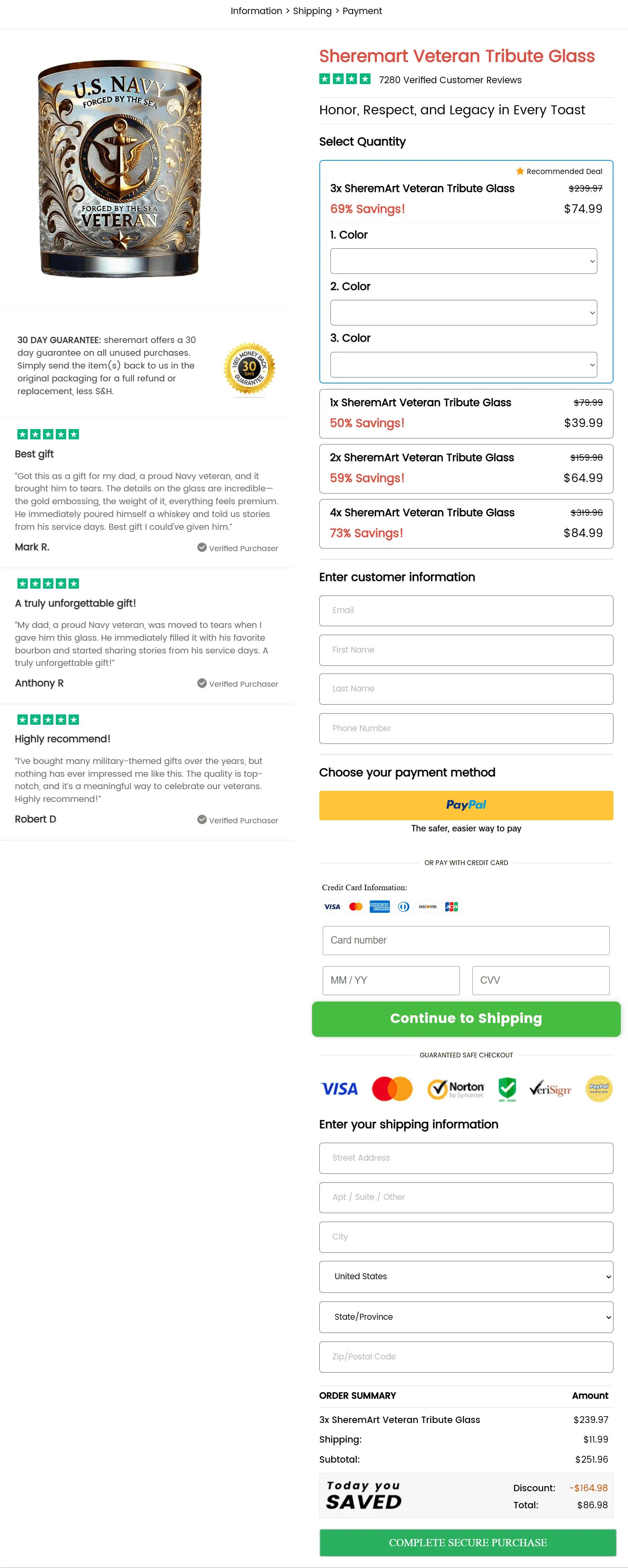 sheremart secure checkout page